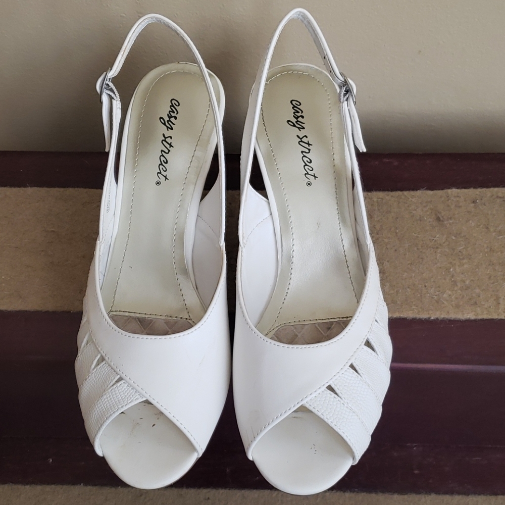 White slingbacks